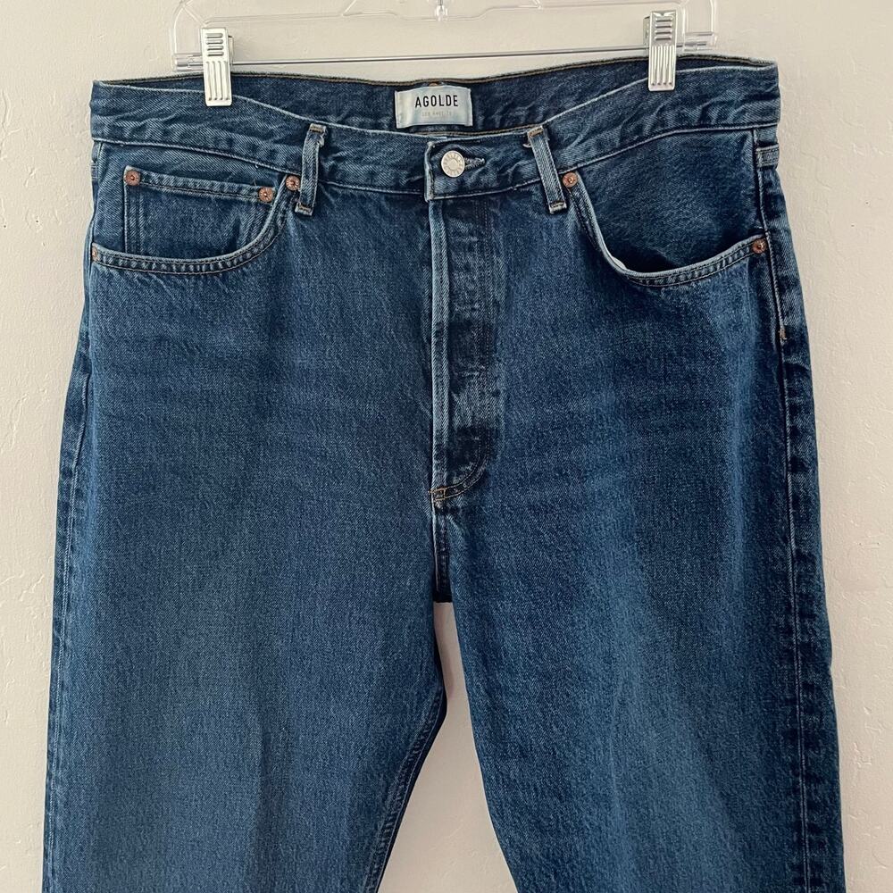 Agolde 90's Jean Size 32 Organic Cotton Straight Leg Button Fly Denim A069H-1141 - Picture 4 of 10